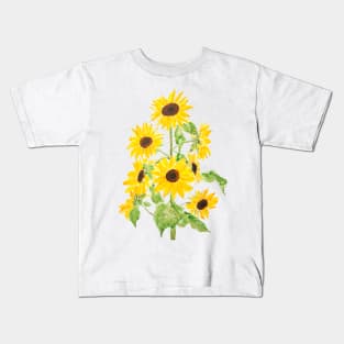 yellow sunflower watercolor painting 2021 Kids T-Shirt